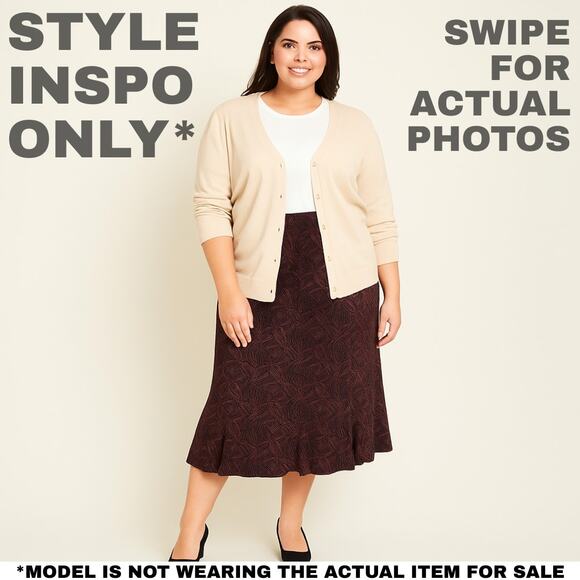 NWT Notations Multicolored Godet Skirt - Size 1X 0172 - Picture 2 of 8